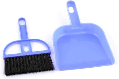 Mini Bezem Blik Set - Stoffer en blik - Kleine oppervlakken reinigen - Compact ontwerp - 17.5 x 11 cm