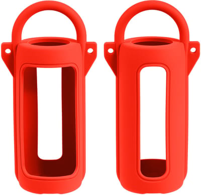 Beschermhoes geschikt voor JBL Grip Bluetooth Speaker - Met Draaghendel, Draagriem en Karabijnhaak - Meerdere Kleuren - Rood - Schokbestendig - Krasbestendig - Siliconen - Hoesje - Case - Bescherming