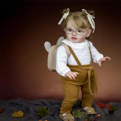 Babypop Meisje - Reborn pop Levensechte pop - Kinderen Spelen - Handgeworteld Haar - 26 inch - Bruin