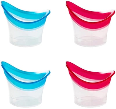 Oogspoelfles - 4 stuks - Oogspoelbeker Badkamerset - Siliconen - Met Precies Gegradueerd - Om De Ogen Schoon En Fris Te Houden En De Ogen Te Verzorgen - Voor het spoelen van de ogen, Draagbare oogverzorgingstool - 10ML - Roze en blauw