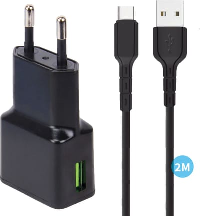 15w usb C Adapter geschikt voor Samsung Adaptive Fast Charging - 1 Meter - Oplader voor Galaxy A12 A22 A32 A42 A52 A53 A33 A13 A14 A34 A54 A15 A25 A35 A55 A16 A26 A36 A56