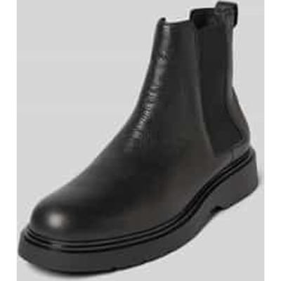 Chelsea boots van leer met elastische inzetten