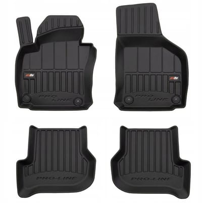 Frogum No.77 - Automatmatten - Geschikt voor Seat Leon II 2005-2012 - 3D Pasvorm - Hoge Rand 6cm - TPE Rubber - Bevestigingsafstand 34cm/31,5cm