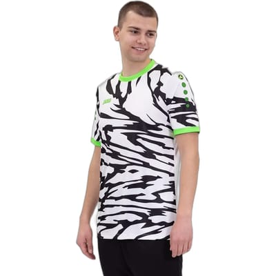 Jako Animal Shirt Korte Mouw Heren - Fluo Groen / Zwart / Wit | Maat: L