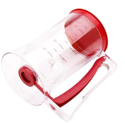 Pannenkoek Deegdispenser - Gietgereedschap Bakken - Beslag Verdelen - Nauwkeurige Portiecontrole - 900 ml Capaciteit - Rood