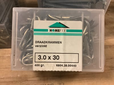 Draadkram. 3.0 x 30 mm. Lang. Verzinkt. 400 gram. Homefix.