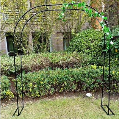 Rozenboog Tuinboog - Klimplant Steun - Tuin Decoratie - Dubbele Montage Opties - 200 x 230 cm - Zwart