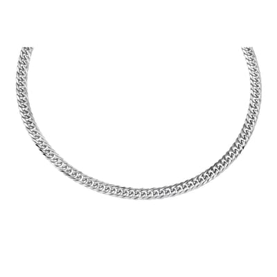 Lucardi Heren Ketting - Staal - Ketting - Vaderdag Cadeautje - 70 cm - Zilverkleurig