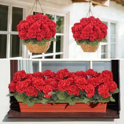 Dailygoods- Kunstbloemen 6 stuks - Kunstboeket voor buiten - Balkonplanten - Weerbestendig - UV-bestendig - Natuurgetrouwe uitstraling