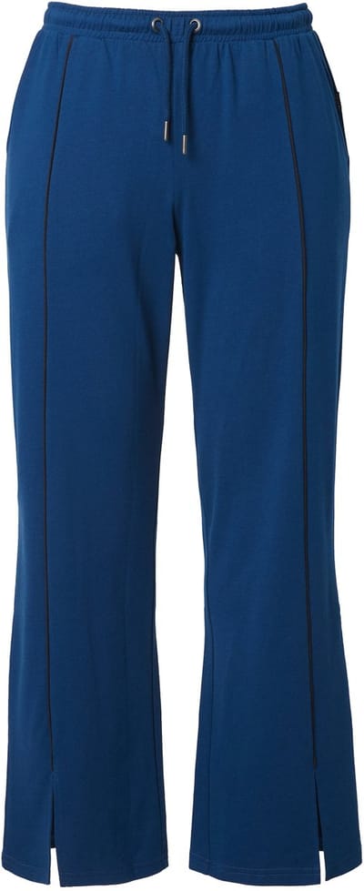 Ulla Popken - Dames - Joggingbroek biezen rechte pijp elastische tailleband - Donkerblauw - Maat 42+