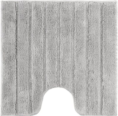 Casilin WC-mat Antislip California 59x59cm - Met Uitsparing - Vierkante Badmat - Waterabsorberend - Wasbaar en Sneldrogend - 100% Katoen - Lichtgrijs, Grijs