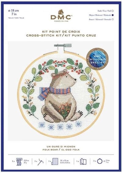 DMC borduurpakket folk bear incl borduurring