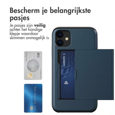 imoshion Hoesje met Pasjeshouder - Geschikt voor Apple iPhone 11 - Donkerblauw