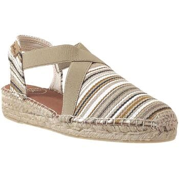 Veganistische espadrille van gestreept katoen voor dames met sleehak | VINAROS