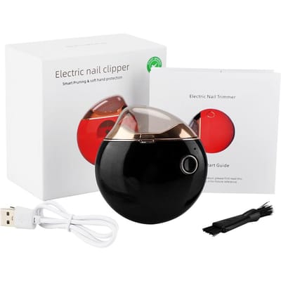 Elektrische Manicure Slijpmachine Volwassen Baby Nagelknipper Nail Art Gereedschap Huishoudelijke Nagelknipper Nageltrimmen USB Opladen zwart