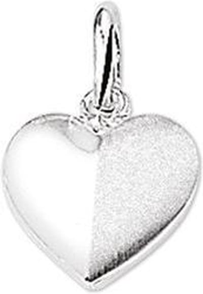 hanger hart poli/mat zilver gerhodineerd