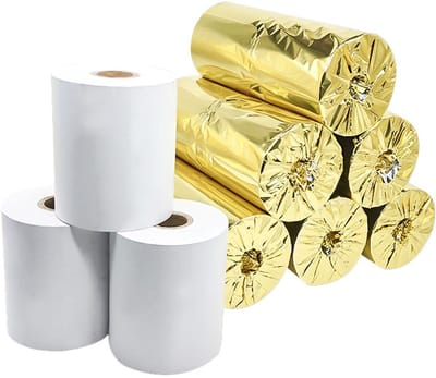 4X-Thermal Paper Rolls 57x50MM - Yellow Thermal Paper for Cash Register Paper Roll