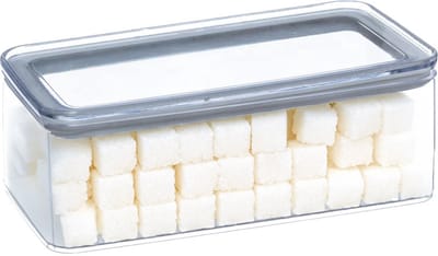 5Five Voorraadpot - keuken/voedsel - kunststof - 1000 ml - luchtdichte deksel - transparant - 20 x 10 x 7 cm