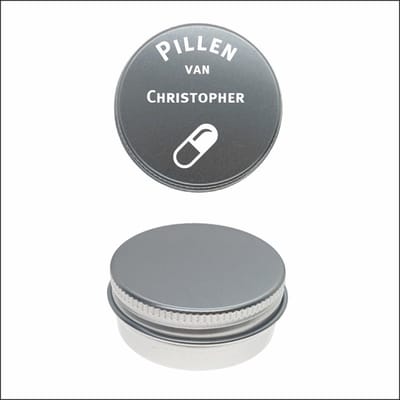 Pillen Blikje Met Naam Gravering - Christopher