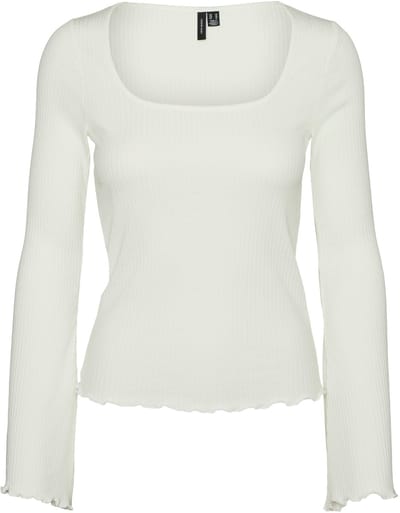 Vero Moda Trui Vmpolly L/s Rib Balloon Sleeve Top 10270091 Snow White Dames Maat - XS
