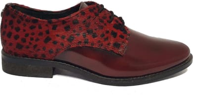 Maruti Pax Brush Off Leather Dames Veterschoen 66129401 Broken Glass Bordo Black Maat 37