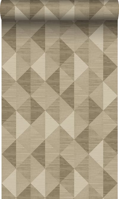 Origin Wallcoverings behang grasweefsel in grafisch 3D motief beige - 50 x 900 cm - 347884