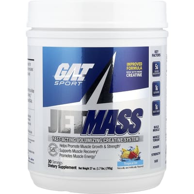 GAT, JetMASS, Système de Créatine Volumisante à Action Rapide, Glace Tropicale, 25 oz (720 g)