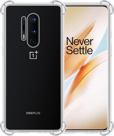 Hoesje - Geschikt voor OnePlus 8 Pro - Sterk & Shockproof - Siliconen Shock Case - Hoes Cover - Telefoonhoes - Transparant