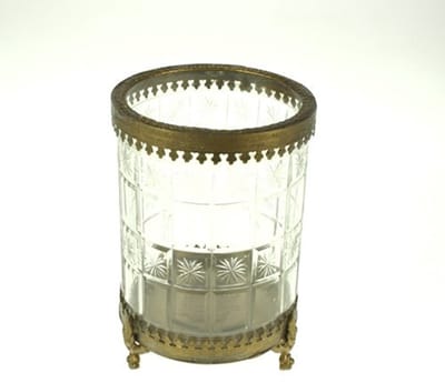 Glass candle holder Ø8,5xH12cm