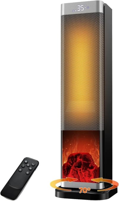 Elektrische Keramische Kachel met Thermostaat en Timer - 70° Draaibaar en Afstandsbediening