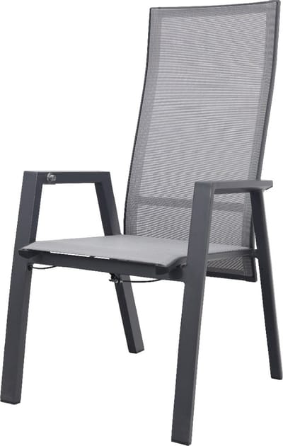 Azoren dining tuinstoel verstelbaar (incl. kussen) - Antraciet