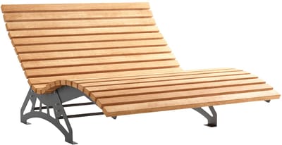 Komplett Set Gartenliege LOUNGER 1500 mm breit, Stahl verzinkt schwarz inkl. Holzlatten Lärche