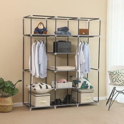 Nancy's XL Opvouwbare Garderobekast - 175 cm - Legplank en hangstok - Stof