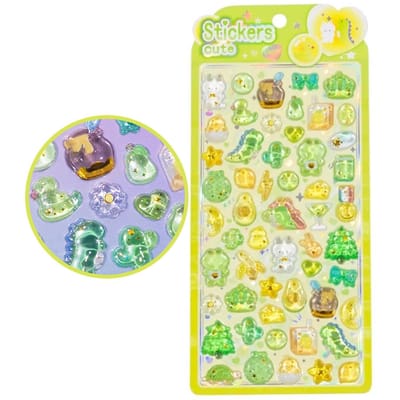 Mooie Nieuwe Cartoon minimalistische stijl beloning fantasie konijn kristal reliëf 3D handgemaakte accountboek decoratieve sticker cadeau
