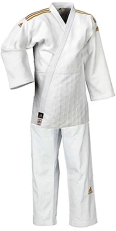 Adidas judopak J350 voor beginners en kinderen | Wit-goud (Maat: 130)