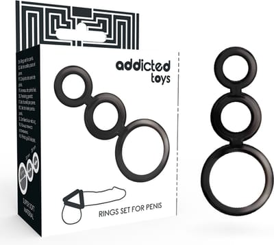 ADDICTED TOYS | Addicted Toys Rings Set For Penis Black Tpr