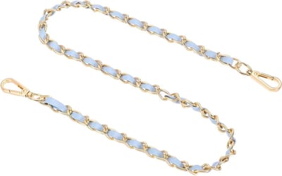 Zakketting voor schoudertas, metalen draagriem van 80 cm, platte ketting met gespen, hemelsblauw en goud, ideaal voor mode en accessoires