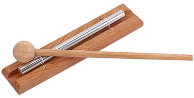 Dailygoods- Meditatiebel Aangenaam Geluid - Klokkenspel Instrument - Yoga Geluidstherapie - Classroom Chime - Massief Gepolijste Aluminium - 14,3 cm Lengte
