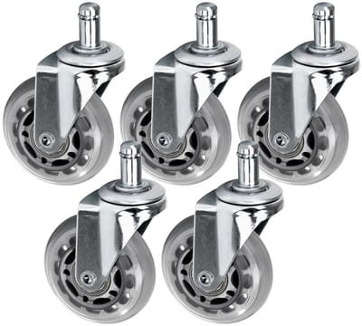 ACTIVESHOP Roll Speed Krukwielen Set Van 5 Zilver Voor Professioneel Gebruik In Nagelstudio
