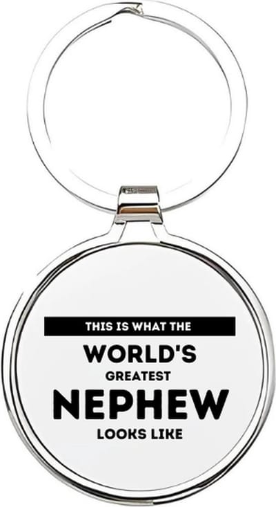 Akyol - this is what the worlds greatest nephew looks like Sleutelhanger - Neef - de leukste neef - neef sleutelhanger - sleutelhanger - sleutelhanger voor neven - familie sleutelhanger - verjaardagscadeautje - cadeau voor de liefste neef- 4 x 7,5 CM