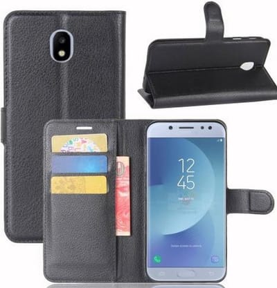 LuxeBass Bookcase Samsung Galaxy J5 (2017) - Zwart - telefoonhoes - gsm hoes - telefoonhoesjes