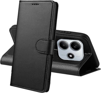 Hoesje Portemonnee voor Xiaomi Redmi Note 14 5G Zwarte portemonnee met magnetische klep en kaartopslag