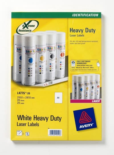Etiket avery l4775-20 210x297mm wit 20st