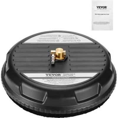 VEVOR 385 mm hogedrukreiniger voor oppervlaktereiniging, kunststof reinigingshulpstuk op wielen, max. 276 bar, aansluiting van 0,635 cm, 2 sproeikoppen voor beton en trottoirs, zwart