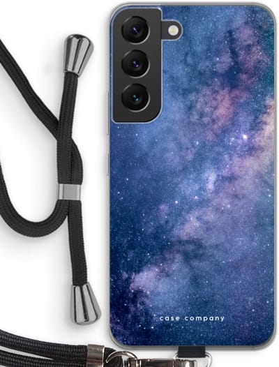 Case Company® - Hoesje met koord geschikt voor Samsung Galaxy S22 hoesje met Koord - Nebula - Telefoonhoesje met Zwart Koord - Bescherming aan alle Kanten en Over de Schermrand
