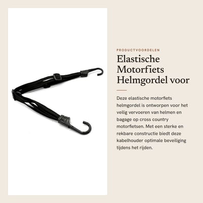 Dailygoods- Bagagekabelhouder Elastisch - Motorfiets Helmgordel - Bagagedragerafdekking - Zwart - 60 cm - Premium Latex Draad - Bagageriem