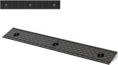 Rubberen Drempelhulp - Oprit Mat - Toegankelijkheid Verbeteren - Antislip Textuur - 100 x 15 x 6 cm - Zwart