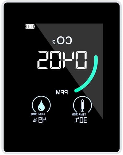 CO2 Meter - Luchtkwaliteit Monitor - Binnenlucht Meten - Infrarood Technologie - 2.8 Inch LCD - Wit