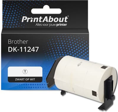PrintAbout huismerk Etiket DK-11247 Zwart op wit (103 mm x 164 mm) Geschikt voor Brother