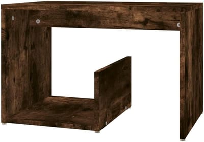 Bijzettafel - Eindtafel salontafel - Woonkamer inrichten - Praktische opbergruimte - 59x36x38 cm - Gerookt eiken